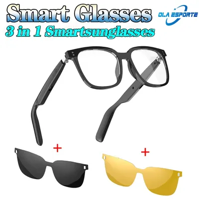 3-in-1-Smart-Brille, Bluetooth, mit automatischer HD-AI-Sprachgeräusche, Musikbrille, wasserdichte Anrufe, Brillen, Smart-Brille für Männer und Frauen Image