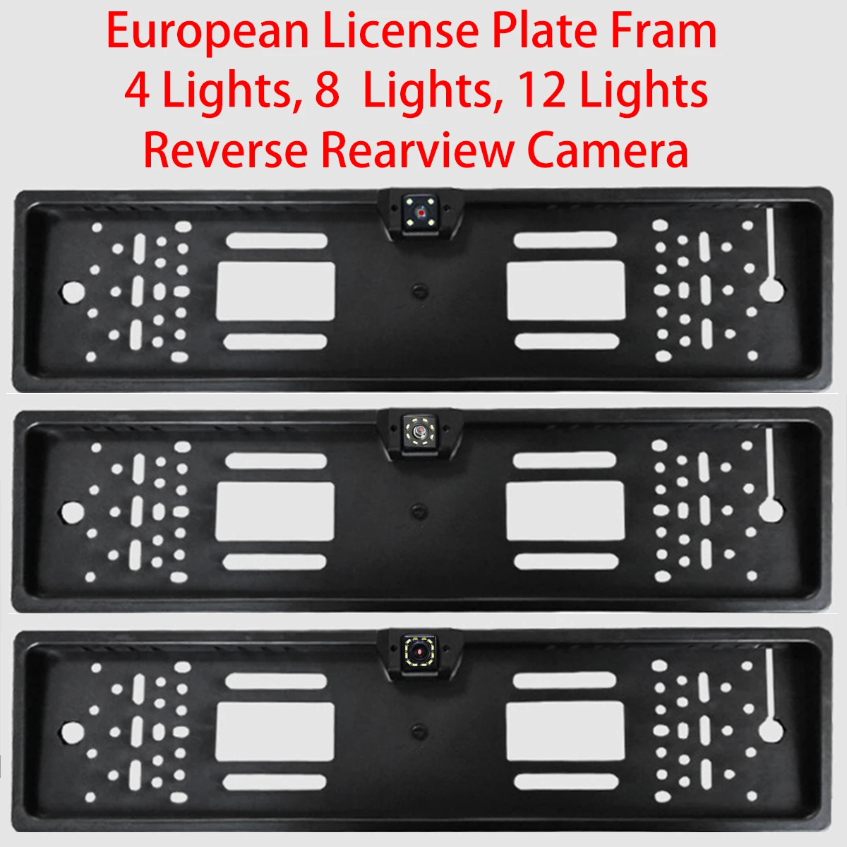 12V Auto Rückfahr kamera 4/8/12led Parks ensor ccd hoch auflösendes Bild für mit europäischer Kennzeichen rahmen Rückfahr kamera Image