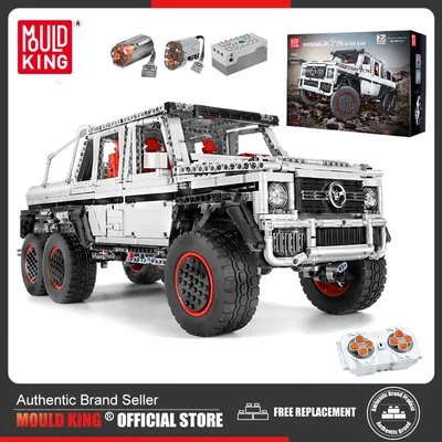 MOULD KING 13061 Technische Pickup Auto Bausteine APP RC Motorisierte 6x6 Off-road Lkw Modell MOC Image