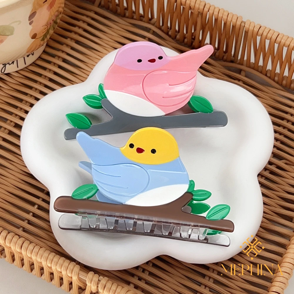MEPHINA Tier-Serie Haarklammern, Vogel-Haarklammern, Cartoon-Haarspange, Specht-Haarnadel, niedliches Haarklammer-Zubehör für Frauen Image