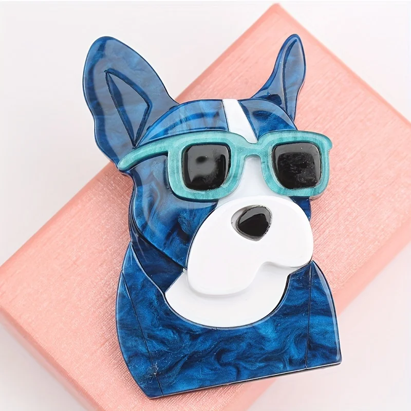 Handgemachte Mode Acryl Hund Broschen für Frauen Acetat Material Tier Pin Hochzeits schmuck Image
