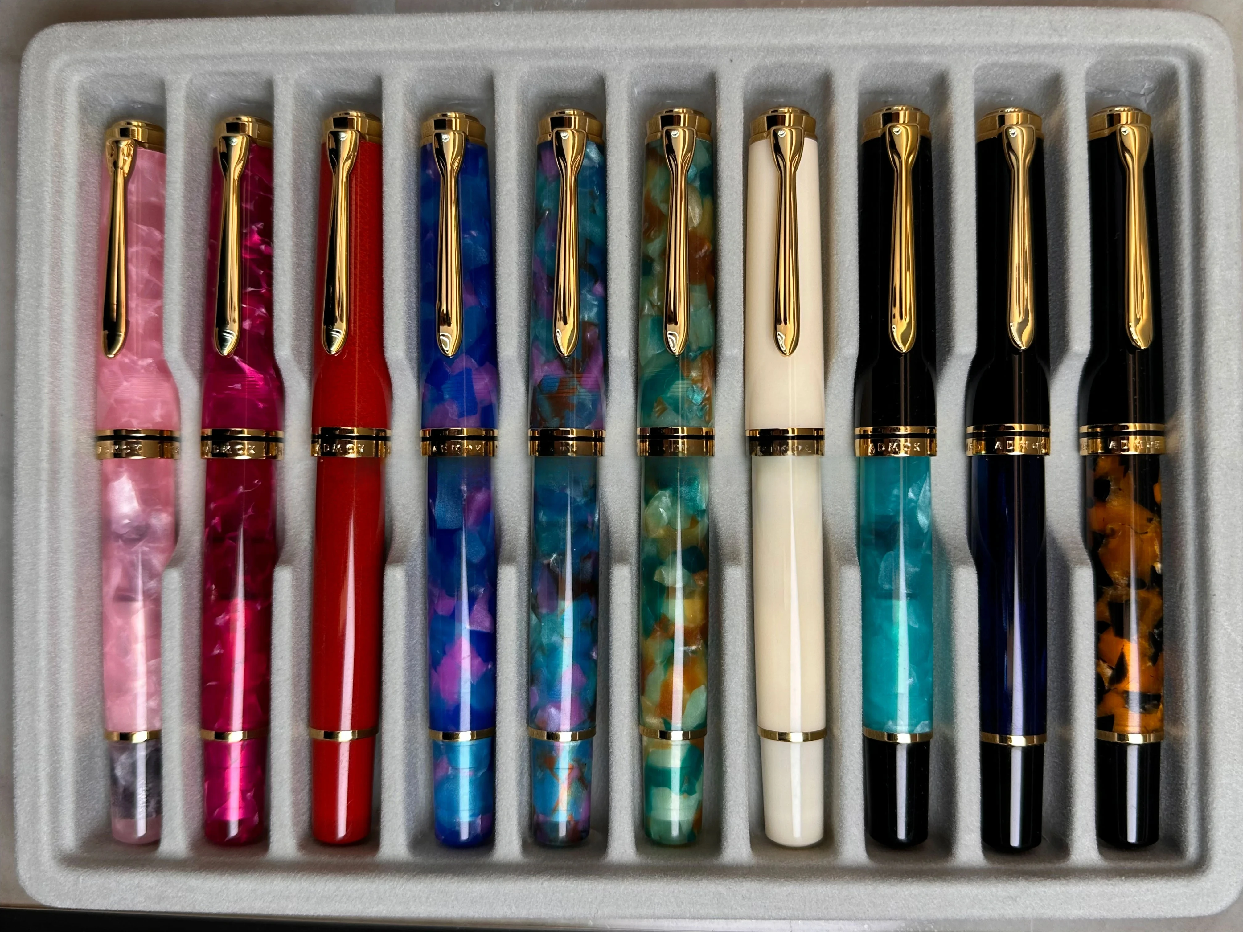 Geschenkfarbe ADMOK M800 Glatter Acrylkolben-Füllfederhalter BOCK/Schmidt Soft Nr. 6/35 # Nib Inking Students Writing Pen Neu Image