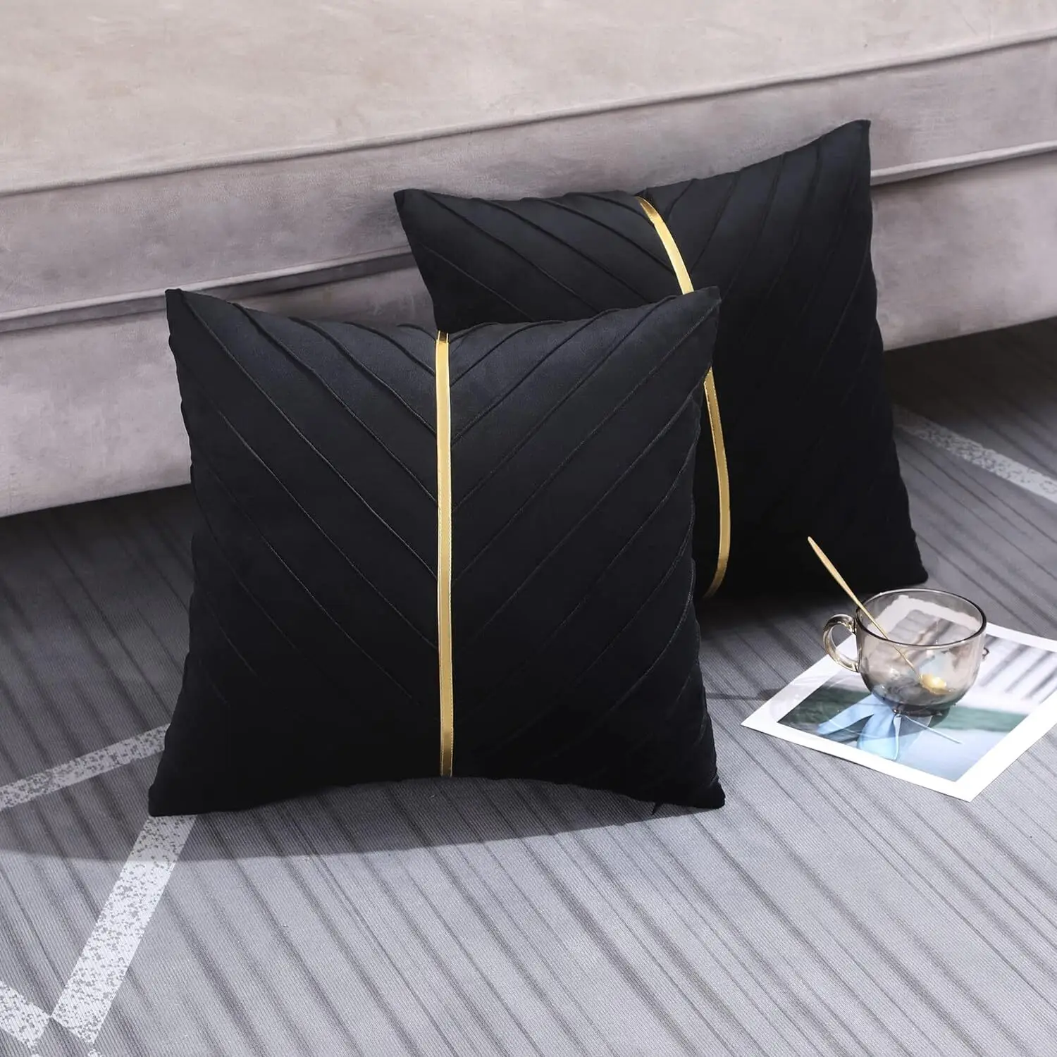 1 Stück Samt Kissenbezüge 45*45 cm Gold Leder Dekorative Couch Kissenbezug Luxus Moderne Dekokissenbezüge
