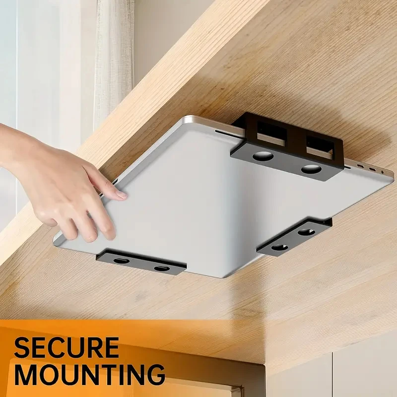 Neue Unter Tisch Laptop Halter Tragbare Notebook Lagerung Halterung Ständer Halterung Desktop-Organizer Für Home Office Einfach Zu Installieren Image