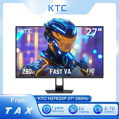 KTC H27E22P 27-Zoll-Gaming-Monitor, 1920 x 1080 FHD FAST VA-Panel, 4000:1-Kontrastverhältnis, 280 Hz hohe Aktualisierung, 1 ms GTG-Reaktionszeit