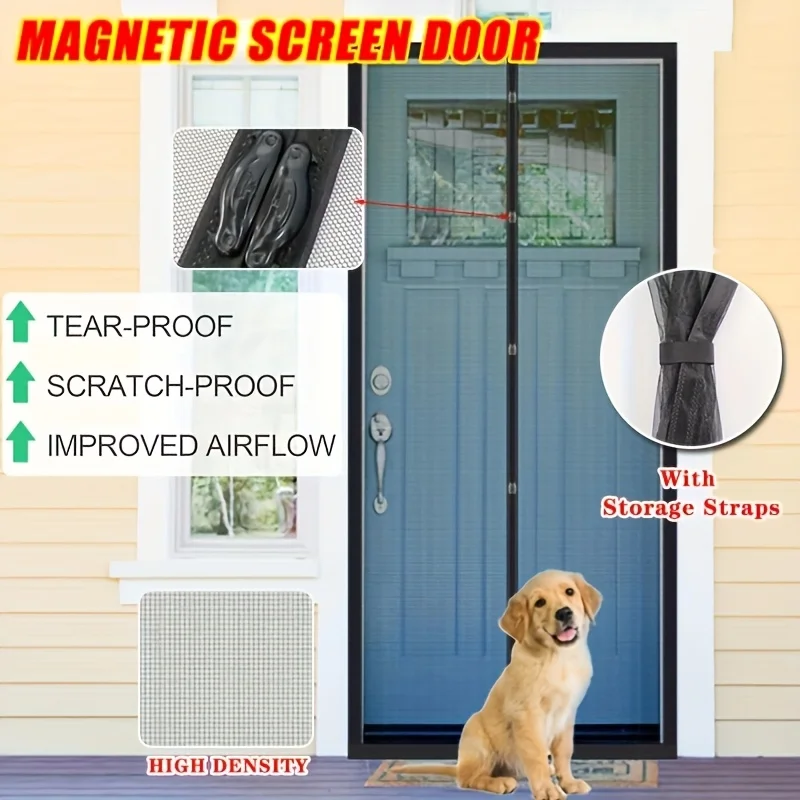 Sommerlicher magnetischer Moskitonetzvorhang – extra dickes Diamantnetz, selbstklebend, ohne Bohren, für Türen/Fenster, einfache Installation