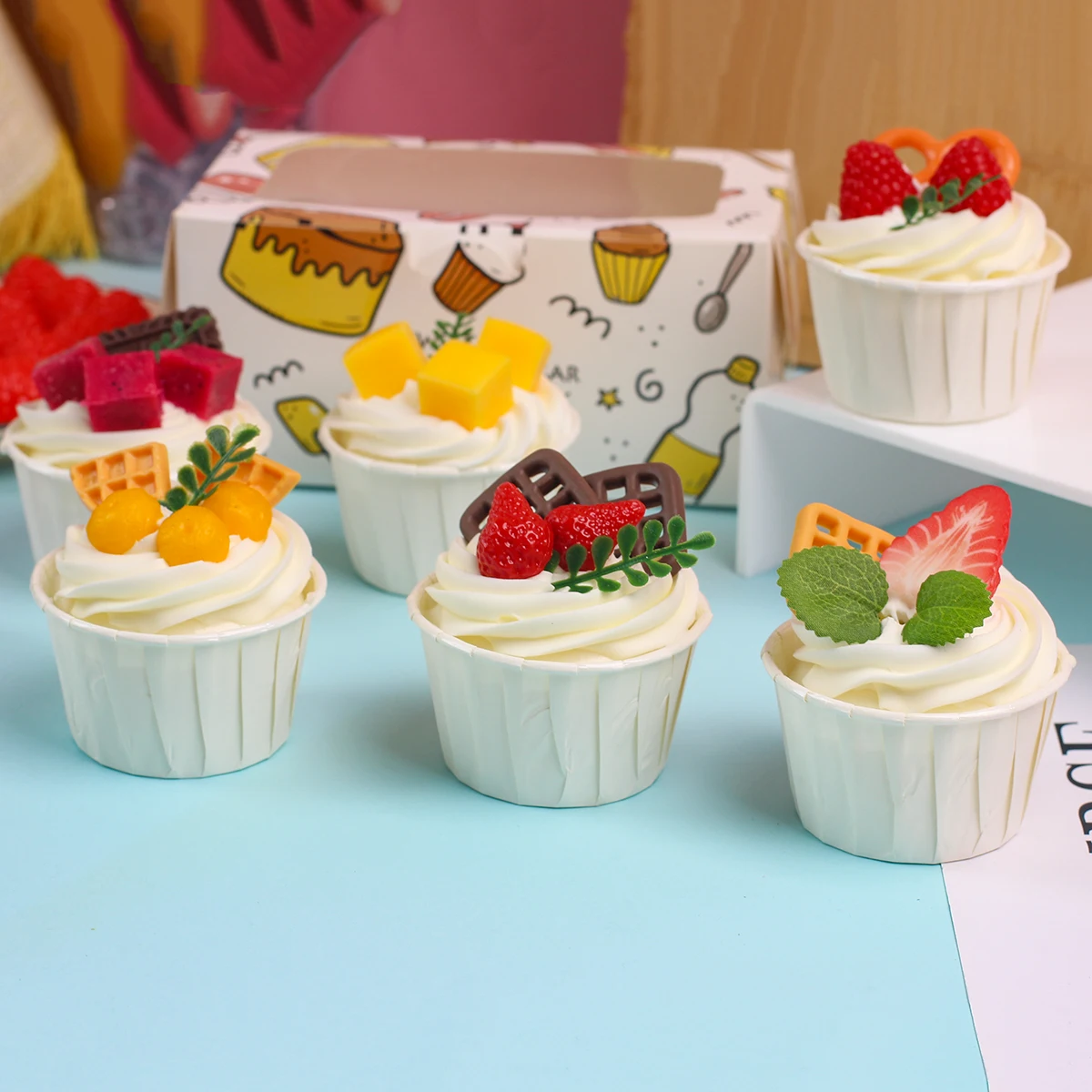 6 teile/satz künstliche Kuchen Dessert Hochzeits feier Dekoration Kuchen Dekoration Fotografie profession elle Simulation Kuchen Modell ck002