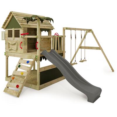 FATMOOSE Spielturm Klettergerüst TikaTaka mit Rutsche & Schaukel, Kletterturm mit Sandkasten, Image