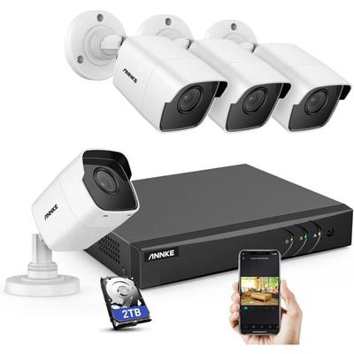 Kabelgebundenes Outdoor-Videoüberwachungsset, 8 Kanäle, 5 mp H.265 + dvr mit 2 tb Festplatte, 4 x 5 Image