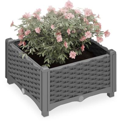 Pflanzkübel, Rattan-Optik, hbt: 23x40x40 cm, Garten, Balkon & Terrasse, Blumenkübel mit Image