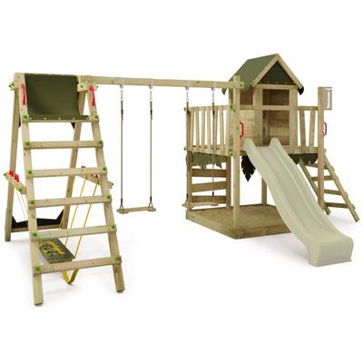 Spielturm Klettergerüst JazzyJungle mit SurfSwing & Rutsche, Spielhaus mit Sandkasten, Leiter & Image