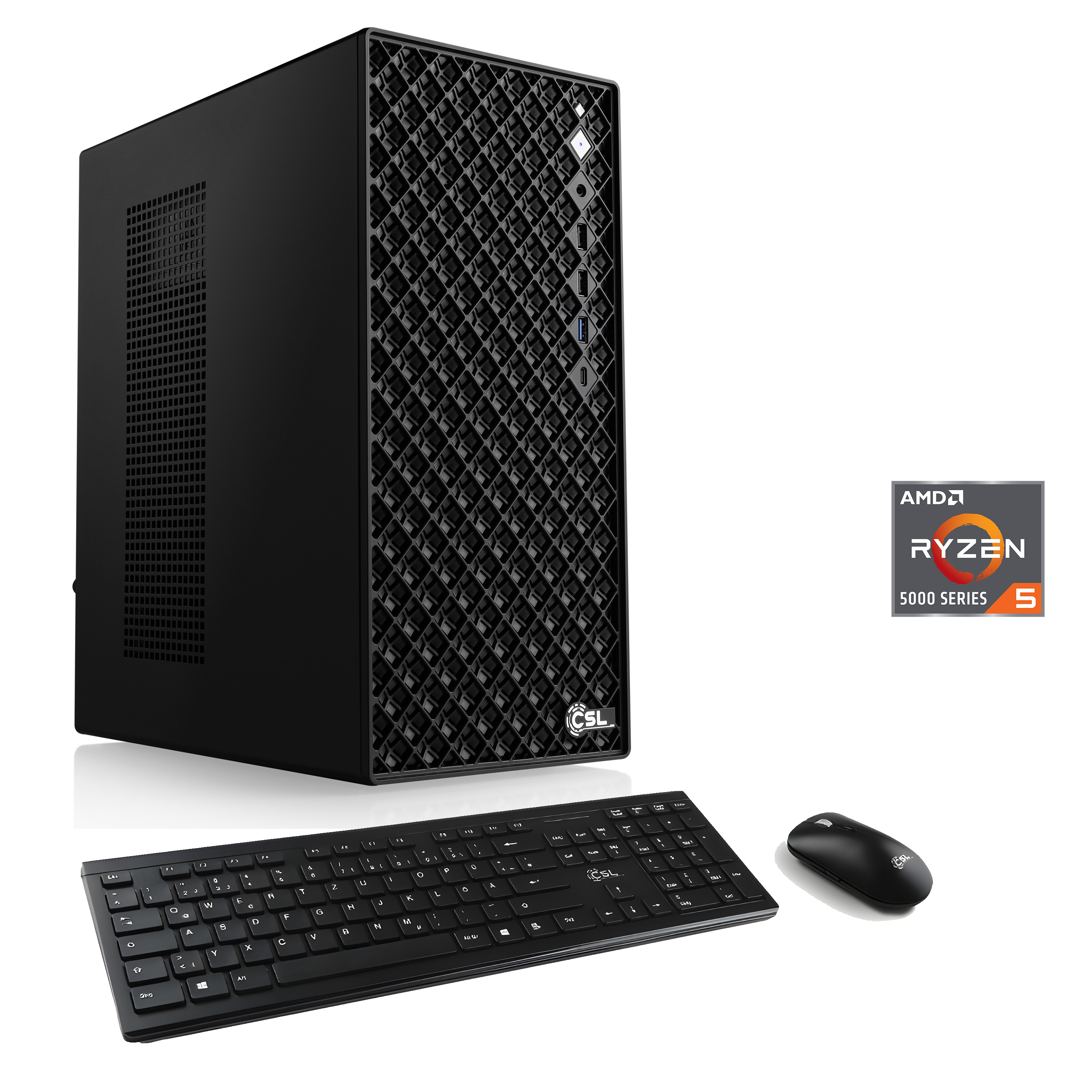 CSL PC "Mystic V24062", schwarz, Microsoft Windows 11 Home (64 Bit), 16 GB RAM 1.000 GB SSD, Desktop-PCs, PC