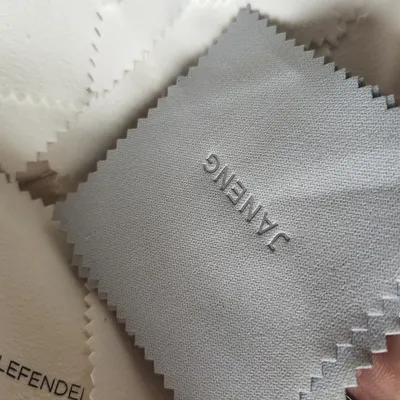 Emboss Custom LOGO 1500pcs 8*8cm Silver Polish opp bags Cloth for silver Jewelry Cleaner Blue