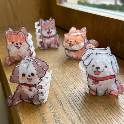NEW Cute Shiba Inu Hair Claw Adorkable Dog Puppy Cartoon Design Eco-Friendly Hair Claw Clips Hair