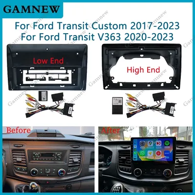 10 Inch Car Frame Fascia Adapter Canbus Box Decoder Android Radio Dash Fitting Panel Kit For Ford Transit Custom V363 2017-2023