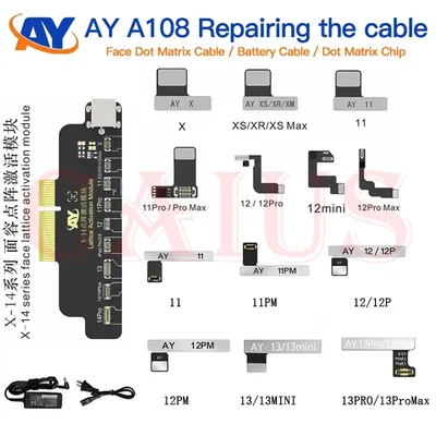 AY A108 Dot Matrix Repair Cable IPhone X/XR/XS/11/12/13/14 Pro Max Mini Dot Projector Read Write Dot