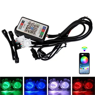 2pcs Car LED Devil Eye Demon Evil Eyes 12V RGB for 2.8inch Bi Xenon Projector Automotive Motorcycle