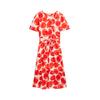 TOM TAILOR Damen Midi-Wickelkleid mit Muster, rot, Gemustert, Gr. 36
