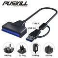 Adattatore da USB 3.0 a SATA/tipo-C cavo Sata 2.5/3.5 pollici SSD HDD SATA III disco rigido con adattatore di alimentazione 12V/2A