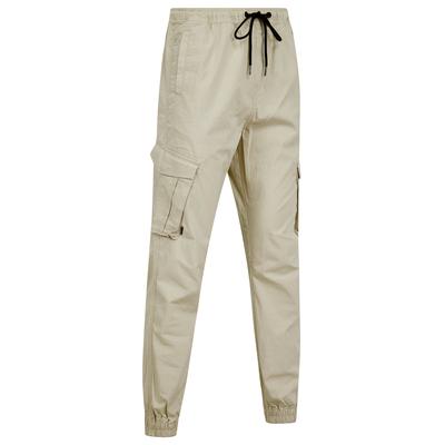 Trousers Fairbanks Stretch Cotton Blend Elastic Waist Multi-Pocket Cargo Trousers in Peyote Gray / S - Tokyo Laundry