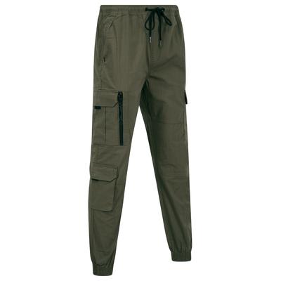 Trousers Irazu Stretch Cotton Blend Elastic Waist Multi-Pocket Cargo Trousers in Crocodile / XXL - Tokyo Laundry