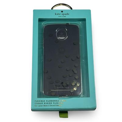 Kate Spade Cell Phones & Accessories | Kate Spade Moto Z Droid Edition Flexible Hardshell Cell Phone Case Designer | Color: Black/Gold | Size: Moto Z Droid Edition
