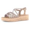 Keilsandalette GABOR, Damen, Gr. 38, braun (goldfarben, hellbraun), Ziegenveloursleder, Synthetik, modisch, Schuhe, Plateau, Sommerschuh, Riemchensandale mit Best Fitting-Ausstattung