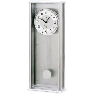 Funk-Pendelwanduhr AMS, grau (messingfarben), Wanduhren, B/H/L: 21cm x 8cm x 50cm, Quarzuhr, Wanduhr, Wohnzimmer, Esszimmer, Arbeitszimmer Image