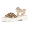 Sandalette GABOR, Damen, Gr. 40, beige (leo, beige), Ziegenveloursleder, animal-print, modisch, Schuhe, Plateau, Riemchensandale, Sommerschuh mit Best Fitting-Ausstattung