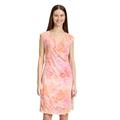 Druckkleid CARTOON "Cartoon Casual-Kleid ohne Arm", Damen, Gr. 44, Normalgrößen, bunt (orange, pink), Obermaterial: 95% Polyester, 05% Elasthan. Futter: 95% Viskose, 5% Elasthan., feminin, körpernah kurz, U-Boot-Ausschnitt, Kleider, Muster