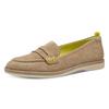 Loafer TAMARIS, Damen, Gr. 36, beige, Veloursleder, casual, Schuhe, Slipper, Businessschuh, Halbschuh mit Zierriegel