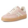 Plateausneaker TAMARIS, Damen, Gr. 36, rosa (rose), Veloursleder, Leder, kontrastfarbene Details, Fischgratmuster, sportlich, Schuhe, Freizeitschuh, Halbschuh, Schnürschuh mit gepolstertem Schaftrand