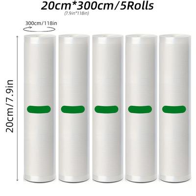TEMU 5-pack Bpa-free Vacuum Seal Bags, Length, Pe+pa Material, Use, Customizable Length, Ideal For Food Preservation, Sous Vide, And Bulk Storage Image
