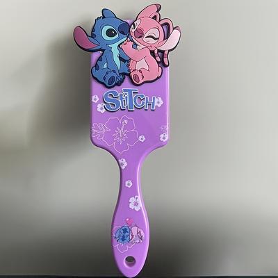 TEMU Stitch And Mouse Dot Hairbrush - Large, Plastic, Scalp Massage Air Cushion Design, Cartoon Brush Image