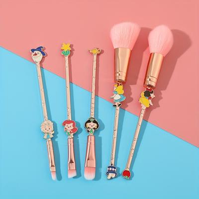 TEMU Princess Makeup Brush Set, Little Mermaid Eye Shadow Brush, Makeup Brush, Cartoon Makeup Brush, Makeup Supplies Suitable For Girls' Birthday Parties Image