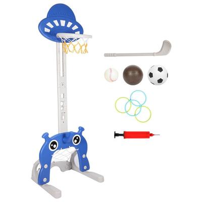 4-in-1 Basketballständer Set Basketballkorb für Kinder Basketball/Fußballtor/Ringwurfspiel/Golf,