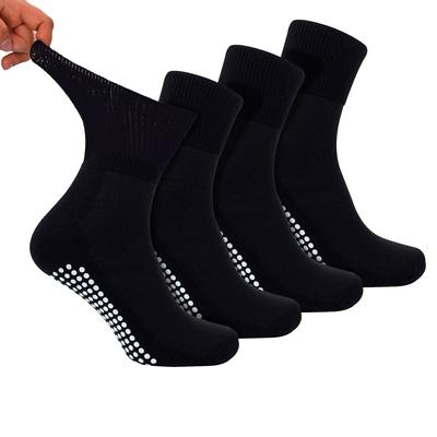 4er-Pack kurze Bambus-Diabetes-Socken mit Griffen für Männer und Frauen Image