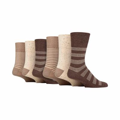 6er-Pack Herren Socken aus Baumwolle mit quadratischem Muster ohne Elastik für schlechte Durchblutung Image