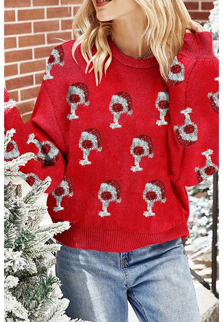 Azura Exchange Racing Red Weihnachts Cheer Rundhals Freizeitpullover Image