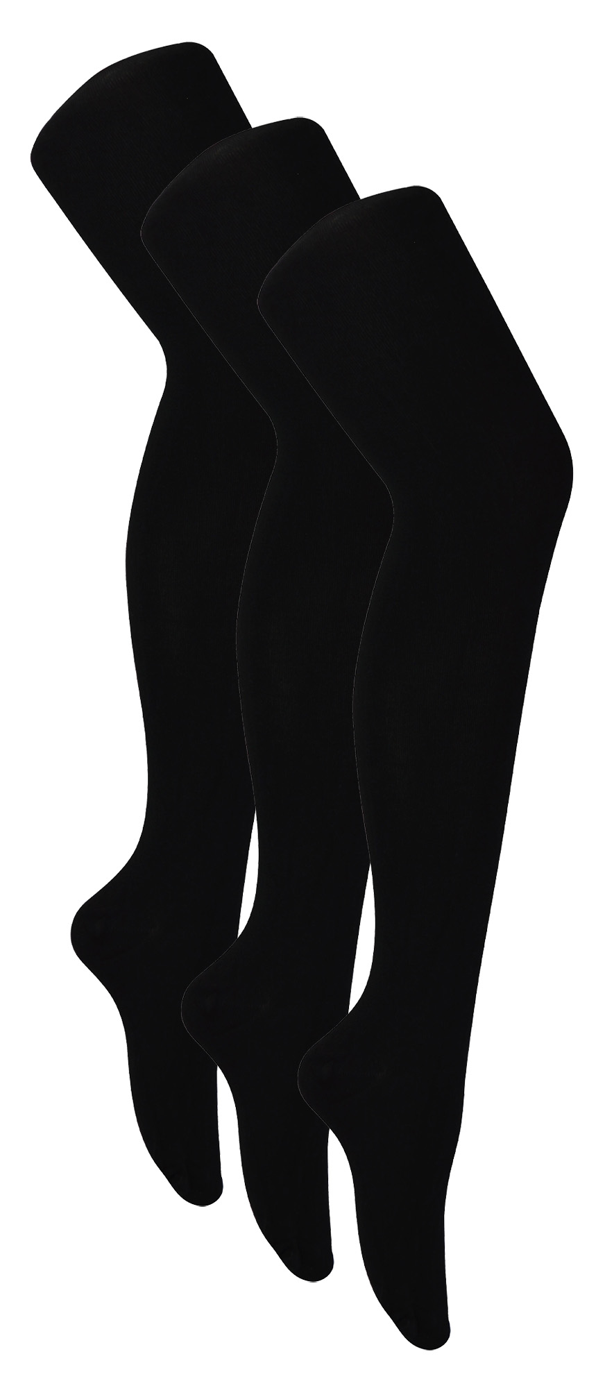 3 Paar Damen-Bambus-Strumpfhosen | Sock Snob | Weiche einfarbige blickdichte Strumpfhosen | Warme schwarze Strumpfhosen - Schwarz Image