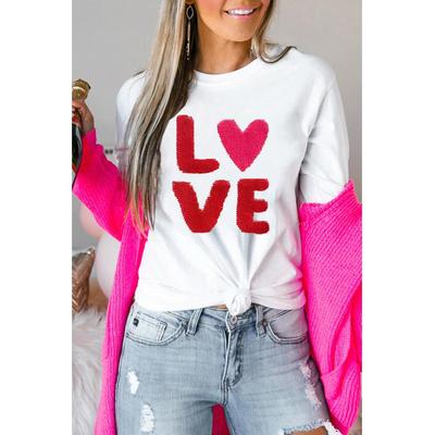 Azura Exchange Weißes Herz LIEBE Grafik Valentinstag T-Shirt Image