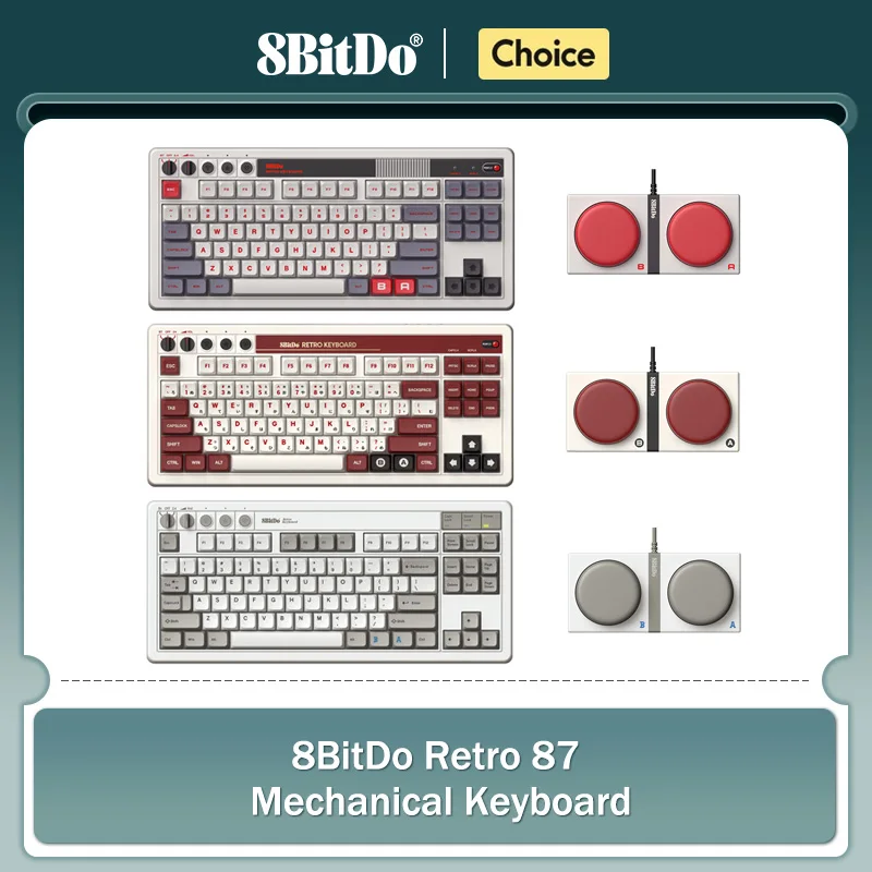 8Bitdo Retro mechanische Tastatur, Bluetooth/2,4G/USB-C Hot-Swap-fähige Gaming-Tastaturen, Spielzubehör für Windows und Android Image