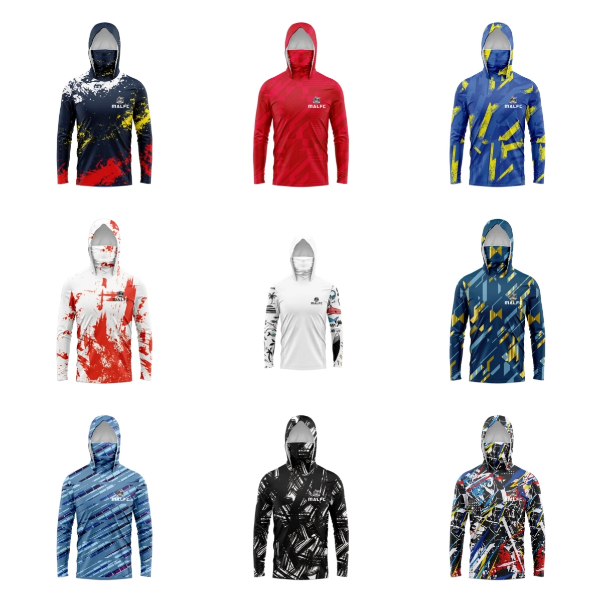 MALFC Herren Hood Fishing Shirt Langarm Angel-T-Shirt UV-Schutz Angelbekleidung Image