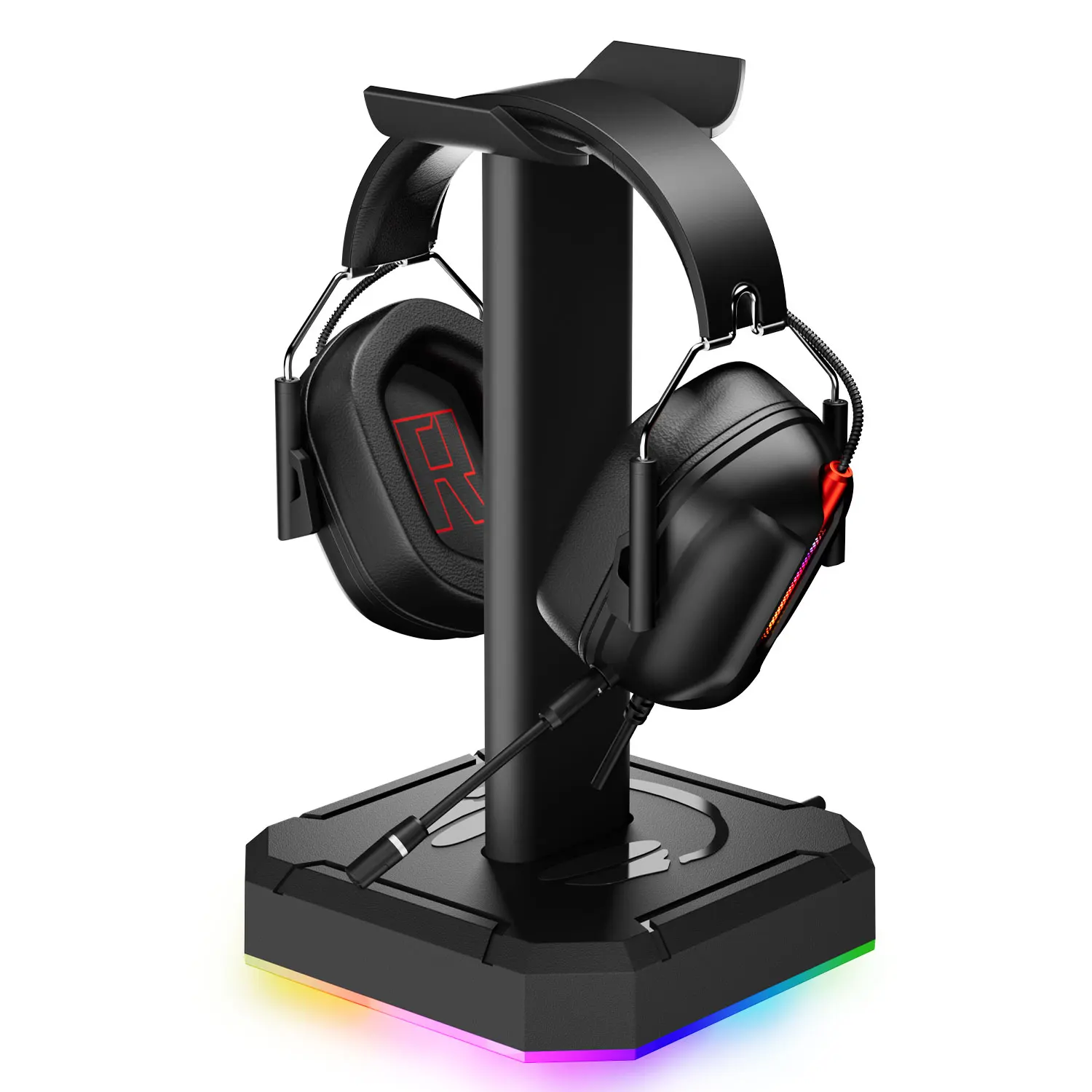 Abnehmbare Kopfhörer Ständer RGB Hintergrundbeleuchtung Gaming Headset Display Halter Rack Vertikale Halterung Aufhänger Für PUBG Computer Gamer Image