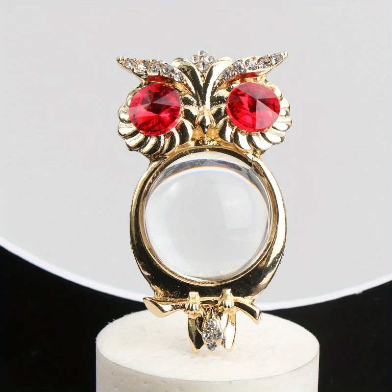 Vintage kreative Persönlichkeit Gericht Stil transparente Glas Bauch Eule Brosche Image