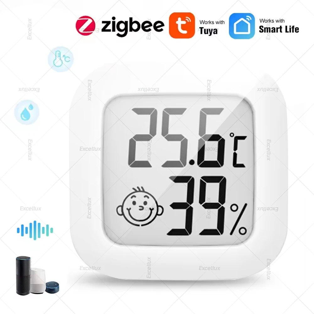 Tuya Zigbee Temperatur Feuchtigkeit Sensor Für Smart Home LCD Bildschirm Funktioniert Mit Zigbee Gateway Alexa Google Home Smart Leben APP Image