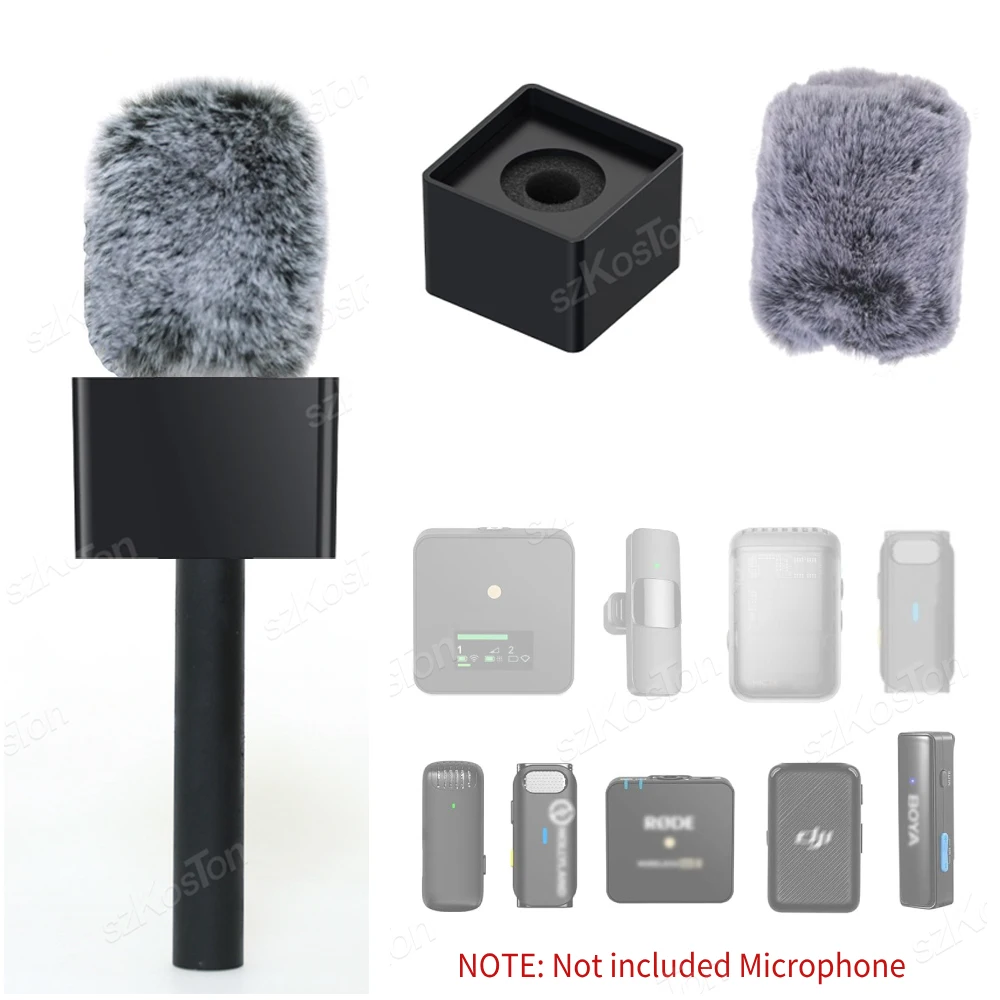 Kabelloser Lavalier-Mikrofongriff für DJI Mic 3 Rode Wireless GO Mic mit winddichter Haarabdeckung für Tiktok Video Live Interview Image