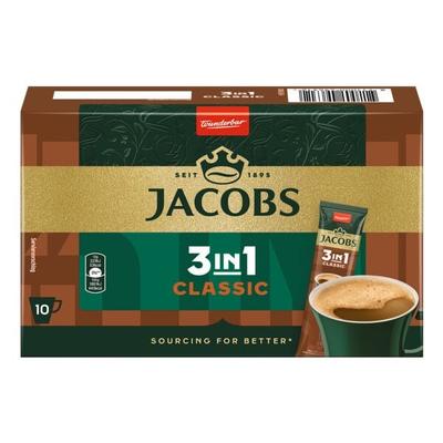 Jacobs 10er-Pack Instantkaffee »3in1 Classic« gesüßt braun