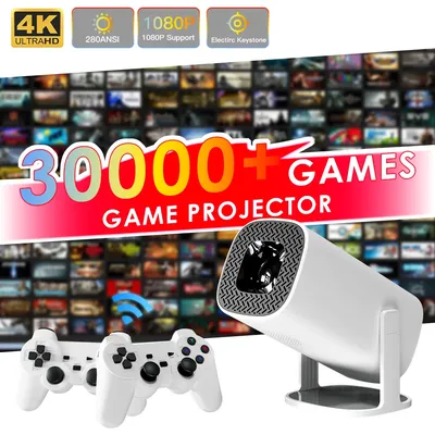 P30MAX Android 11 Gaming Projector 64GB TF Card Wireless Gaming Controller Dual WIFI 1280*720P Home