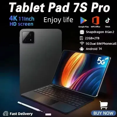 2025 Android 14 NEW Original Pad 7S Pro Tablet 11inch 22GB+2T 20000mAh 5G Dual SIM Bluetooth WiFi